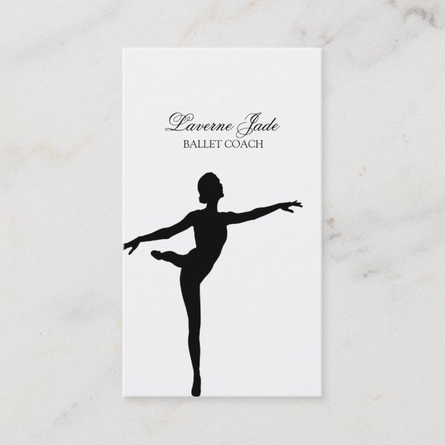 Ballerina-Ballett-Tanz-Lehrer-Lehrer Visitenkarte (Vorderseite)