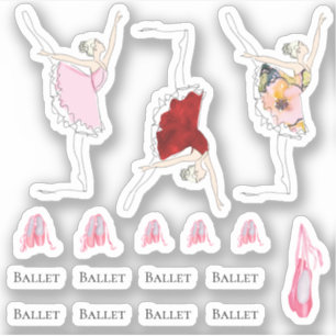 Ballerina Ballettschuhe Mädchen Tagebuch Aufkleber