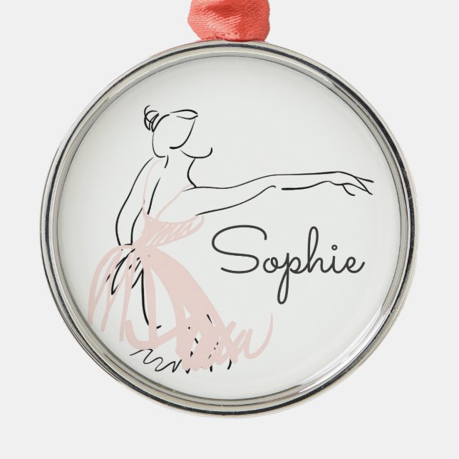 Ballerina Balletttänzerin persönlicher Name Ornament Aus Metall (Vorne)