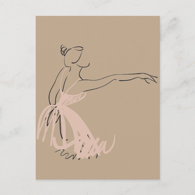 Ballerina Balletttänzerin Postkarte (Vorderseite)