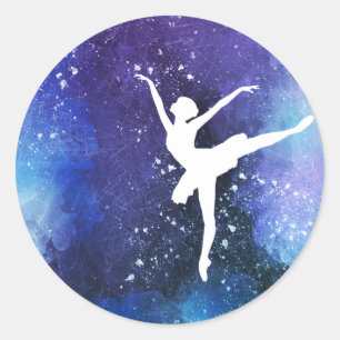 Ballerina/ Balletttänzerin Runder Aufkleber