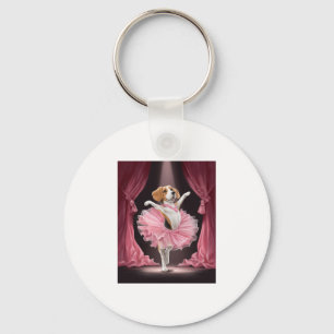 Ballerina Beagle � Lustiger Hundetanz Schlüsselanhänger