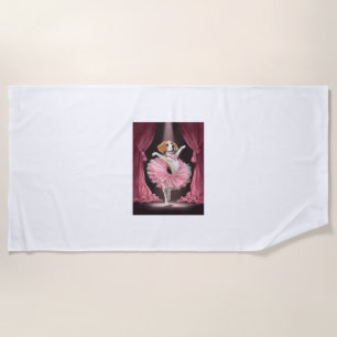 Ballerina Beagle � Lustiger Hundetanz Strandtuch