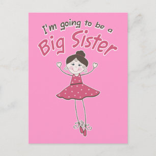 Ballerina Big Sister zu sein Ankündigungspostkarte