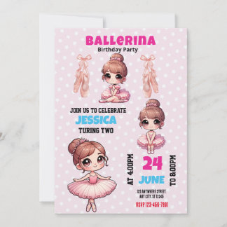 Ballerina Birthday Einladung