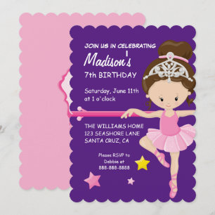 Ballerina Birthday Einladung