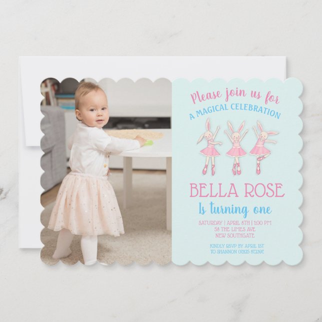 Ballerina Birthday Einladungen (Vorderseite)