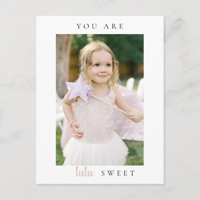 Ballerina Birthday Foto Vielen Dank Postcard Postkarte (Vorderseite)