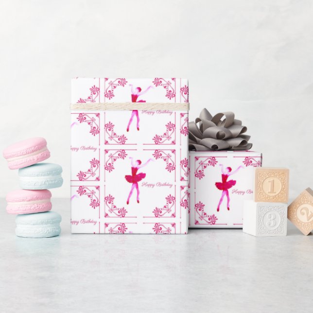 Ballerina Birthday Geschenkpapier (Babyparty)