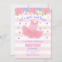 Ballerina Birthday Invitation / Tutu Invitation