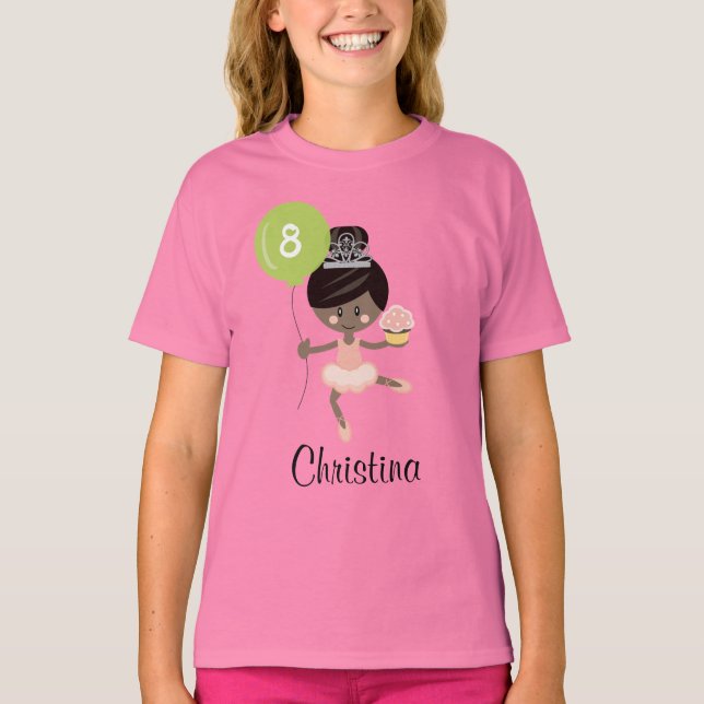 Ballerina Birthday Kids Ringer T - Shirt African A (Vorderseite)