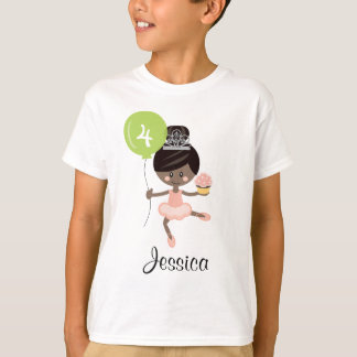 Ballerina Birthday Kids T - Shirt Afrikanischer Am