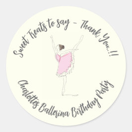 Ballerina Birthday Party - Gefallen-Beutel Runder Aufkleber