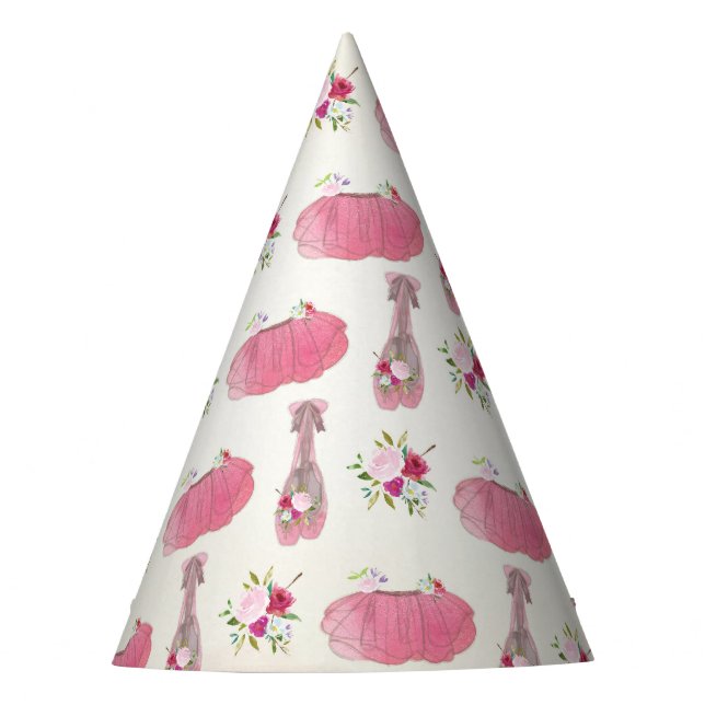 Ballerina Birthday Party Hat Partyhütchen (Vorderseite)