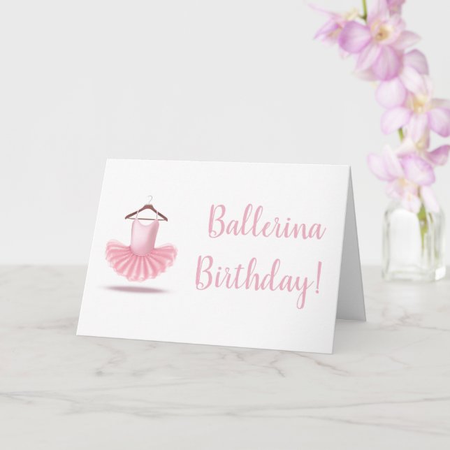 Ballerina Birthday Pink Tutu Girly Hübsch Karte (Orchidee)