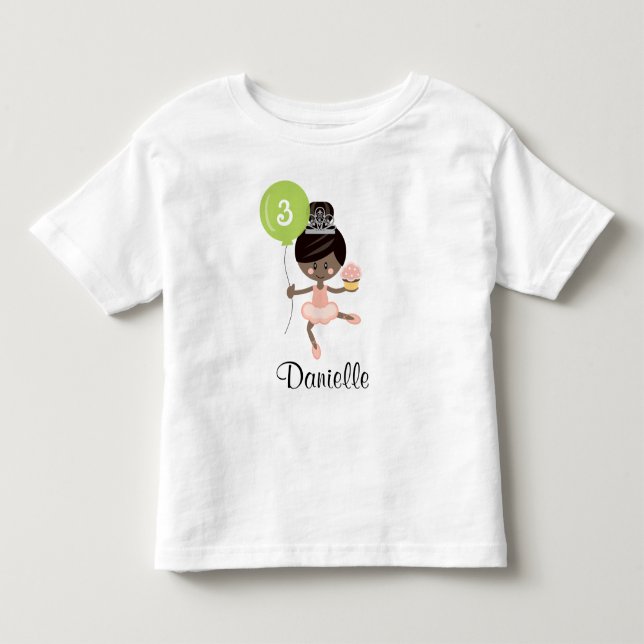 Ballerina Birthday Säugling Kleinkind Shirt Africa (Vorderseite)