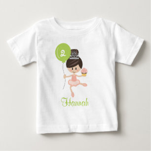 Ballerina Birthday Säugling T - Shirt Brünett