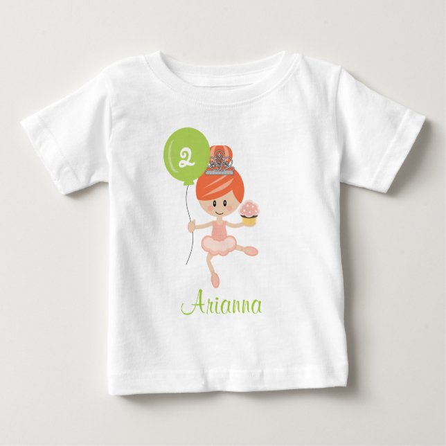 Ballerina Birthday Shirt Redhead (Vorderseite)