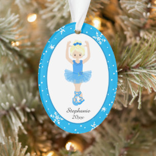 Ballerina Bleu Snowflakes Personnalisé Noël