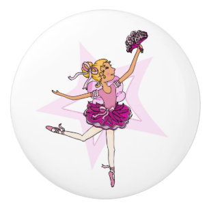 Ballerina blonde fille ballet art rose poignée de 