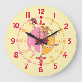 Ballerina blonde haarmädchenhäuser Balletuhr Große Wanduhr