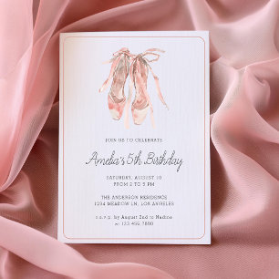 Ballerina Blush Pink Dance Girl 5. Geburtstag Einladung