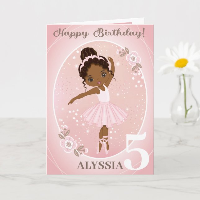 Ballerina Bonne Carte Anniversaire | Ajouter un âg (Petite plante)