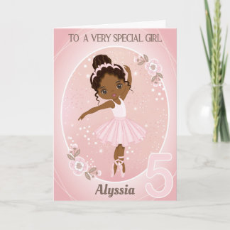 Ballerina Bonne Carte Anniversaire | Fille de 5 an