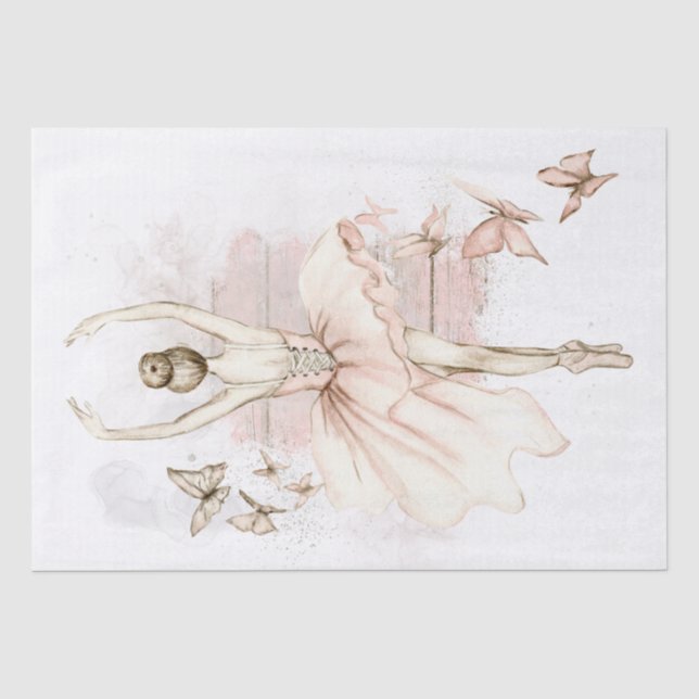 Ballerina Butterfly Wasserfarbe Seidenpapier (Vorderseite)