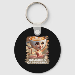 Ballerina Cappuccina Funny Italian Brainrot Meme B Schlüsselanhänger