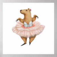 Ballerina Capybara, rosa Tutu-Rock