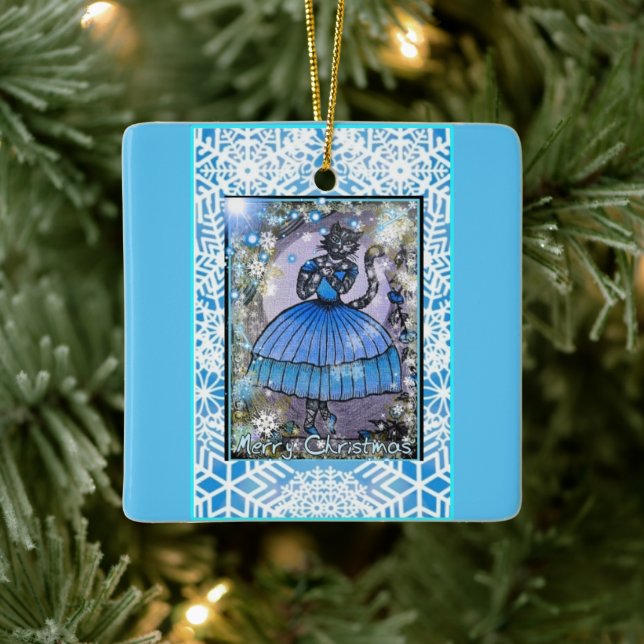 Ballerina Cat Keramikornament (Baum)