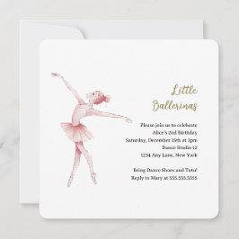 Ballerina Center Bühne Kindergeburtstag Party Einladung