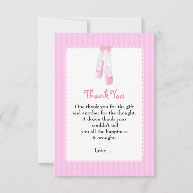 Ballerina Chaussons Ballet Rose Merci Cartes (Devant)