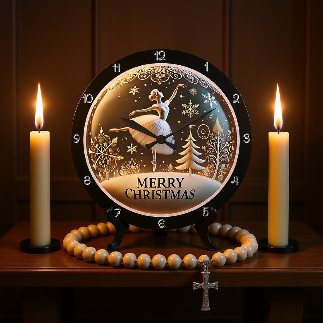 Ballerina Christmas Große Wanduhr (Von Creator hochgeladen)