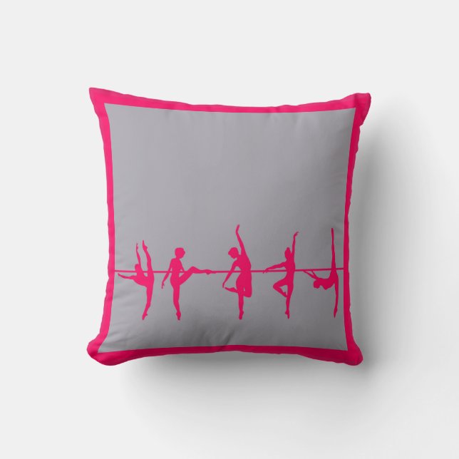 Ballerina Classroom Dance Studio Coussin rose (Recto)