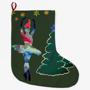 Ballerina Custom Christmas Strumpf Großer Weihnachtsstrumpf