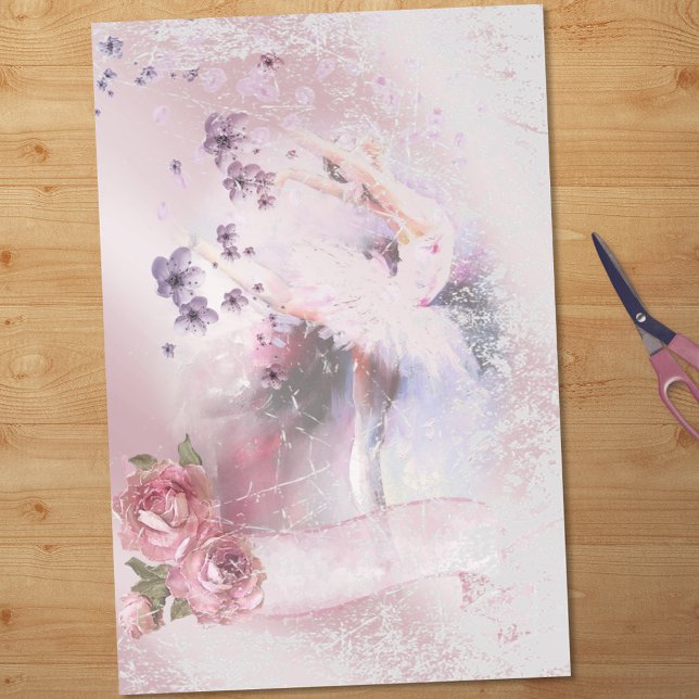 Ballerina Dance Florals Ribbon Decoupage Seidenpapier (Von Creator hochgeladen)