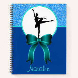 Ballerina Dance Glitzer und Bow Notizbuch
