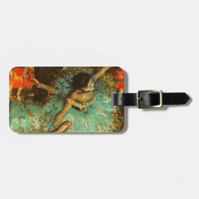 Ballerina Dance Green Dancer Edger Degas Painting Gepäckanhänger (Vorderseite horizontal)