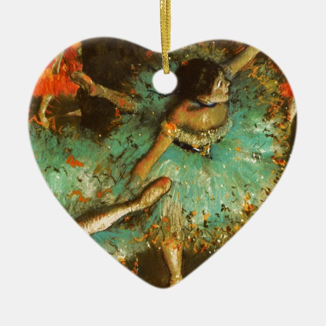 Ballerina Dance Green Dancer Edger Degas Painting Keramik Ornament (Vorne)