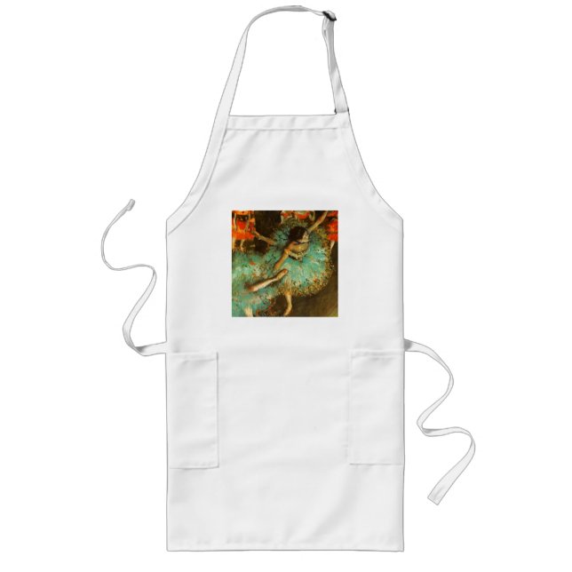 Ballerina Dance Green Dancer Edger Degas Painting Lange Schürze (Vorne)
