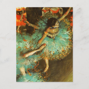 Ballerina Dance Green Dancer Edger Degas Painting Postkarte
