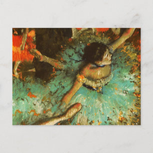 Ballerina Dance Green Dancer Edger Degas Painting Postkarte