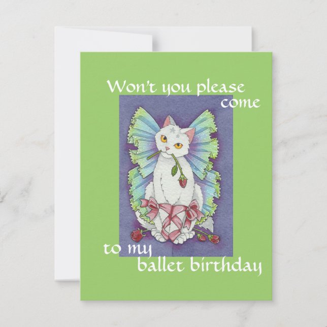 Ballerina Dance Kitty Cat Cute Carte d'anniversair (Devant)