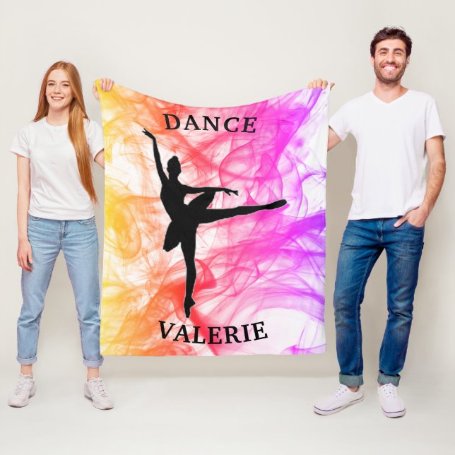 Ballerina Dance Pastel Watercolor Fleece Blanket (Beispiel)