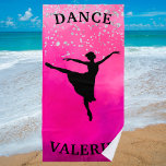 Ballerina Dance Pink Ombre Sparkle Strandtuch<br><div class="desc">Ballerina Dance Pink Ombre Sparkle Design speziell mit dem Namen Ihres Ballet Tänzers gemacht!</div>