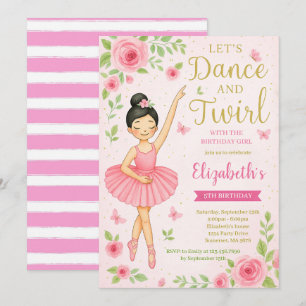 Ballerina Dance und Twirl Birthday Einladung
