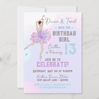 Ballerina Dance und Twirl Teen Einladung zum Gebur