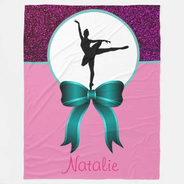 Ballerina Dancer Glitzer und Bow Fleece Blanket (Vorderseite)